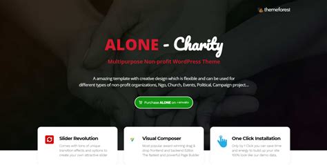 alone wordpress theme|wordpress charity theme.